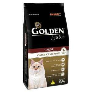 Ração para gatos adultos castrados, ideal para controle de peso e bolas de pelo.