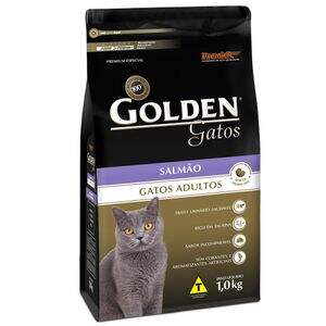 Ração Golden para gatos adultos, 1kg com benefícios para saúde e pelagem.