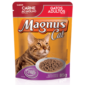 Ração completa e saborosa para gatos adultos, mantém a saúde e hidratação.