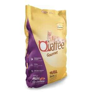 Ração Quatree Gourmet para gatos adultos, sabor mix de carnes, 1kg.
