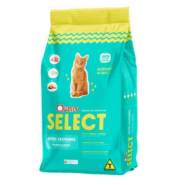 Ração para gatos castrados, com frango e arroz, 10,1kg.